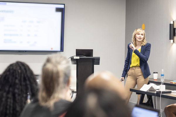 Rachel Giving A Presentation for QuickMD